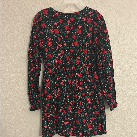 Girls Floral Winter Button-Up Dress - Picture 5 of 6